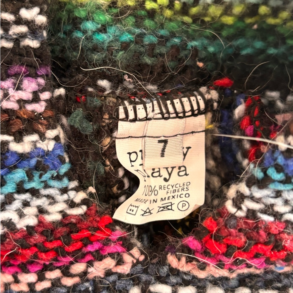 Multicolor Striped Knit Dog Hoodie - Cozy Pet Sweater - Picture 5 of 7